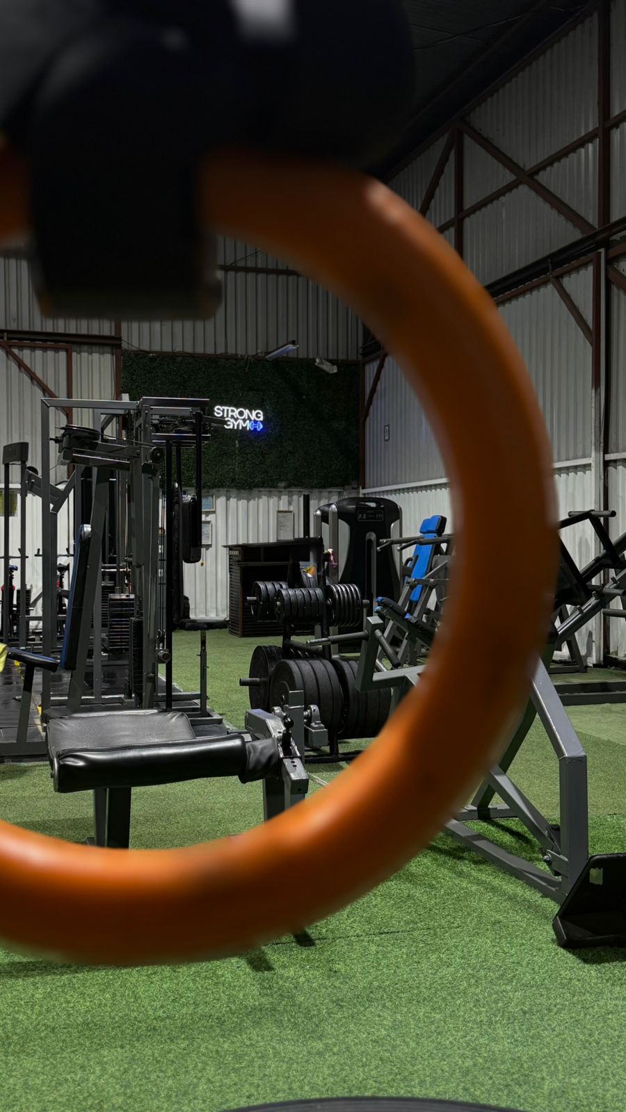 Foto pro del gimnasio a través de anilla